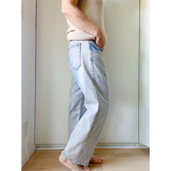 H&M Acid Wash Wide Leg Jeans Size 33x32 Baggy Fit Skater Trending Denim Unisex - Picture 4 of 11